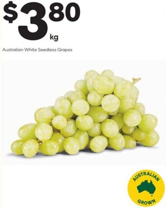 Woolworths Australian White Seedless Grapes offer