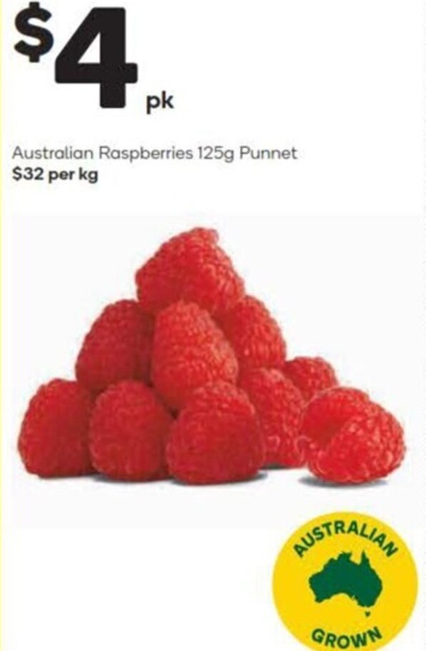 Australian Raspberries 125g offer at Woolworths