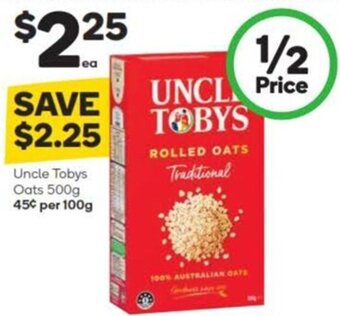 Woolworths Uncle Tobys Oats 500g offer
