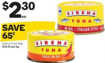 Woolworths Sirena Tuna 95g offer