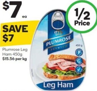 Woolworths Plumrose Leg Ham 450g offer