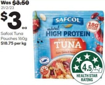 Safcol Tuna Pouches 160g