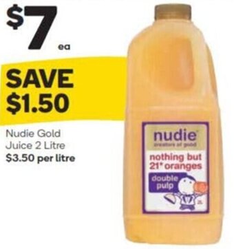 Woolworths Nudie Gold Juice 2 Litre offer
