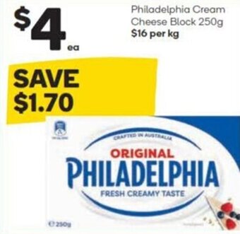 Woolworths Philadelphia Cream Cheese Block 250g offer