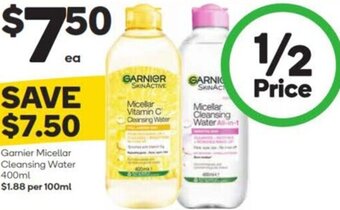 Woolworths Garnier Micellar Cleansing Water 400ml offer