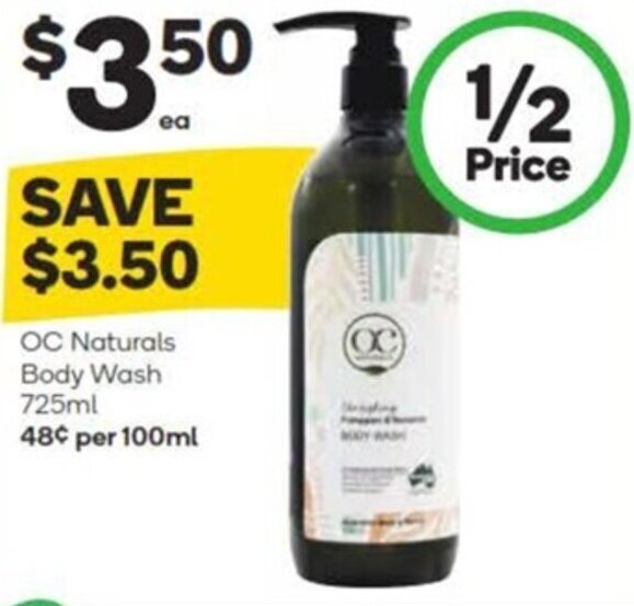 OC Naturals Body Wash 725ml offer at Woolworths