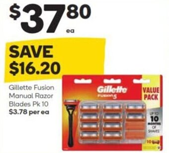 Woolworths Gillette Fusion Manual Razor Blades offer