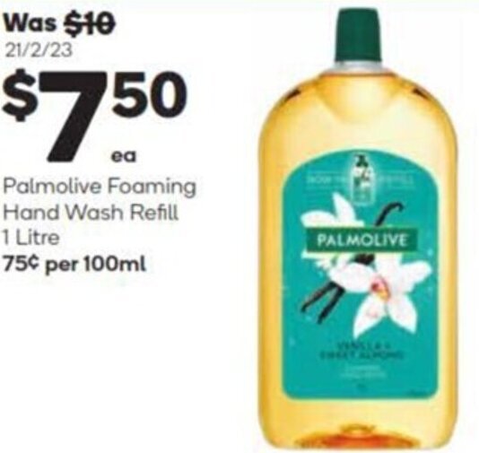 Palmolive Foaming Hand Wash Refill 1 Litre offer at Woolworths