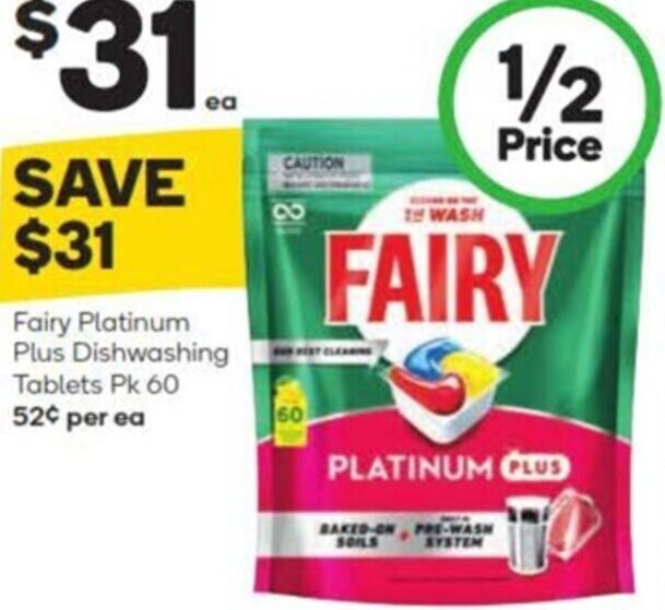 Fairy Platinum Plus Dishwashing Tablets offer at Woolworths