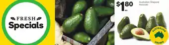 Woolworths Australian Shepard Avocado offer