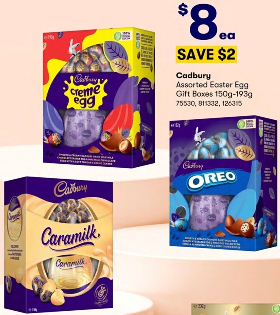 Cadbury Assorted Easter Egg Gift Boxes 150g193g offer at Costco