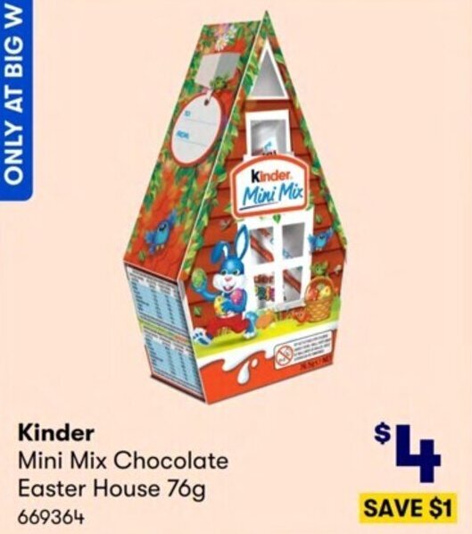Kinder Mini Mix Chocolate Easter House 76g offer at Costco
