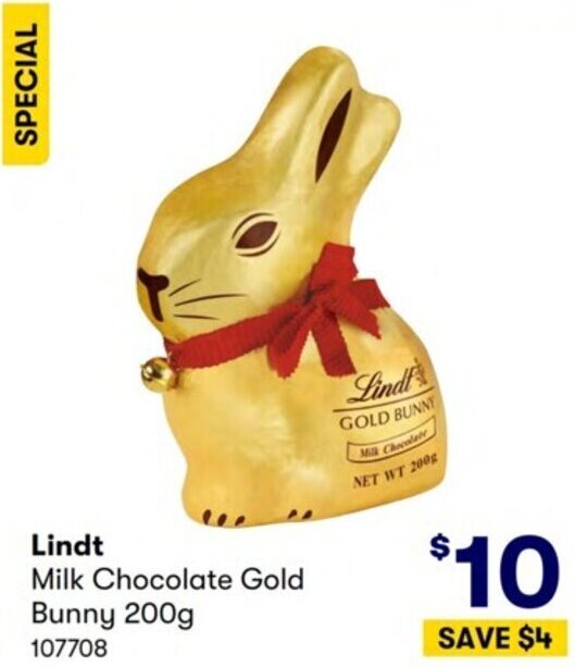 Lindt Milk Chocolate Gold Bunny 200g offer at Costco
