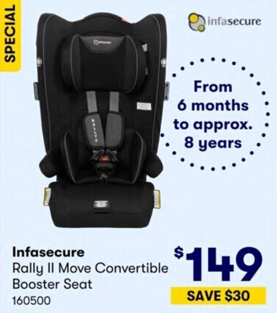 Infasecure Rally II Move Convertible Booster Seat offer at Costco