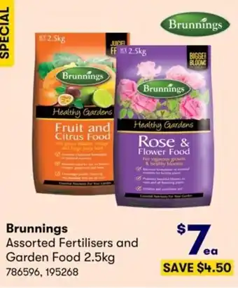 Costco Brunnings Assorted Fertilisers and Garden Food 2.5kg offer