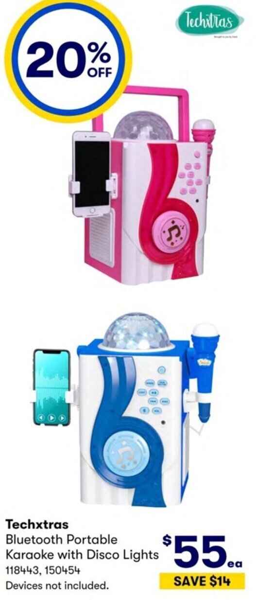 Techxtras Bluetooth Portable Karaoke with Disco Lights offer at Costco