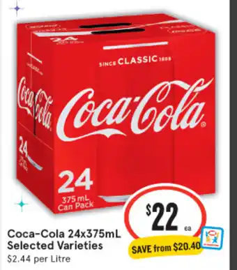 IGA Coca-Cola 24 x 375ml offer