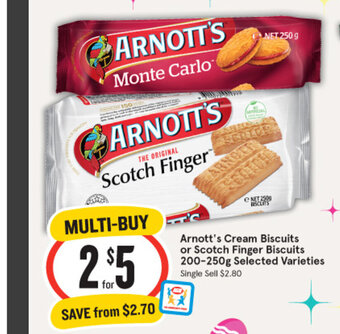 IGA Arnott's Cream Biscuits or Scotch Finger Biscuits offer