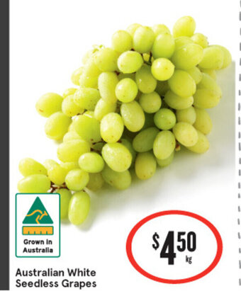 IGA Australian White Seedless Grapes offer