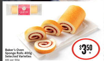 IGA Baker's Oven Sponge Rolls 400g offer