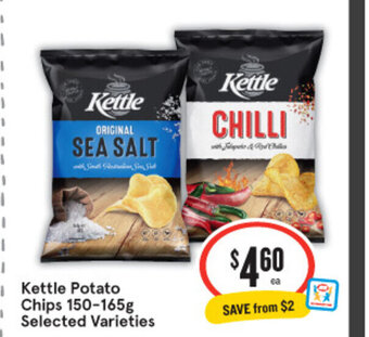 IGA Kettle Potato Chips 150-165g offer