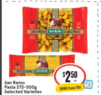 IGA San Remo Pasta 375-500g offer