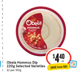 IGA Obela Hommus Dip 220g offer