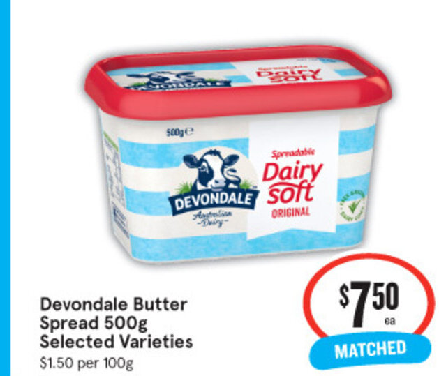 Devondale Butter Spread 500g offer at IGA