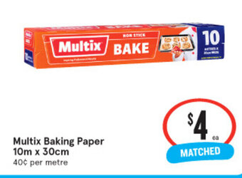 IGA Multix Baking Paper offer