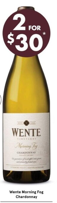 Vintage Cellars Wente Morning Fog Chardonnay offer