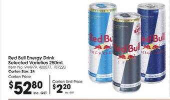 Campbells Wholesale Red bull energy drink selected varieties offer