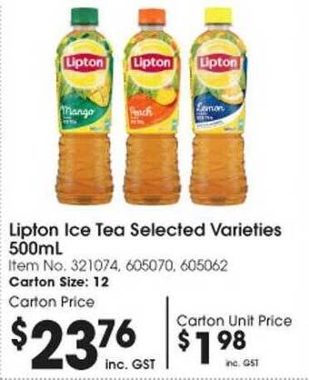 Campbells Wholesale Lipton ice tea selected varieties offer