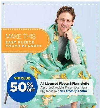 Spotlight All licenced fleece & flannelette offer