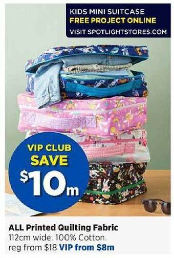 Spotlight All printed quilting fabric offer