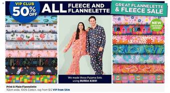 Spotlight Print & plain flannelette offer