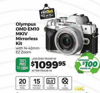 Teds Cameras Olympus omd em10 mkiv mirrorless kit offer
