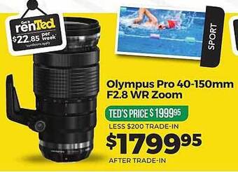 Teds Cameras Olympus pro 40-150mm f2.8 wr zoom offer