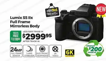 Teds Cameras Lumix s5 iix full frame mirrorless body offer