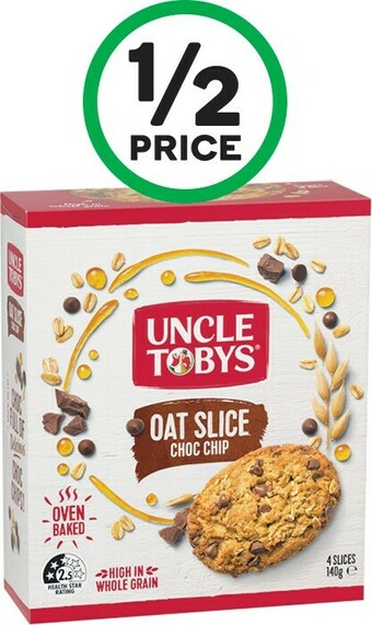 Woolworths Uncle Tobys Oat Slice 140g Pk 4 offer