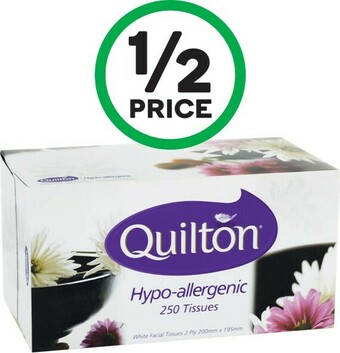 Woolworths Quilton Hypo-allergenic Facial Tissue Pk 250 offer
