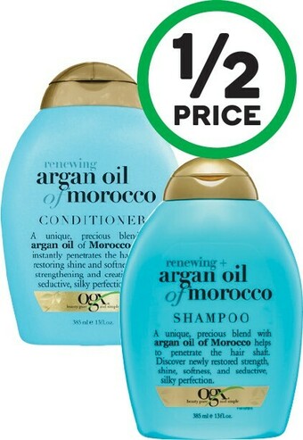 Woolworths OGX Shampoo or Conditioner 385ml offer