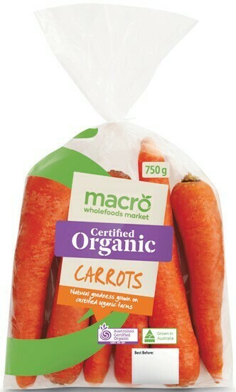 Woolworths Australian Macro Organic Carrots 750g Pack offer