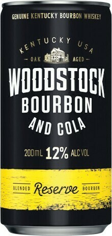Woolworths Woodstock Bourbon & Cola 12% Cans 4x200ml offer