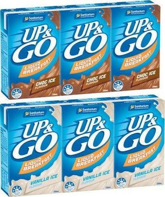 Coles Sanitarium Up&Go Liquid Breakfast 3x250mL offer