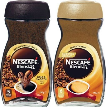Coles Nescafé Blend 43 Instant Coffee 140g-150g offer