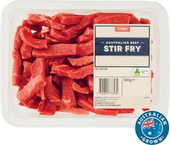 Coles Australian No Added Hormones Stir Fry Beef 500g