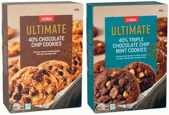 Coles Coles Ultimate 40% Chocolate Chip Cookies 400g offer