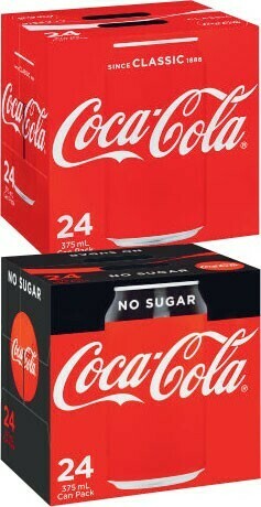 Coles Coca-Cola Soft Drink 24x375mL offer