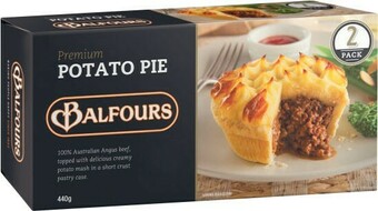 Coles Balfours Premium Potato Pies 2 Pack 440g offer