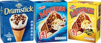 Coles Peters Drumstick or Maxibon 4 Pack-6 Pack offer